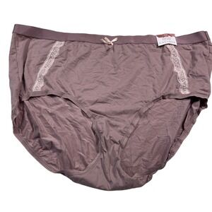 Cacique Extra Soft Full Brief Panties Size 18/20 Mauve With Lace Detailing